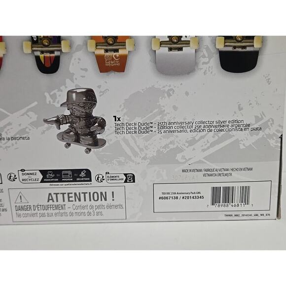 TECH DECK 25th Anniversary Pack 8 Fingerboards Silver Dude 96mm Limited NEW - Picture 14 of 16